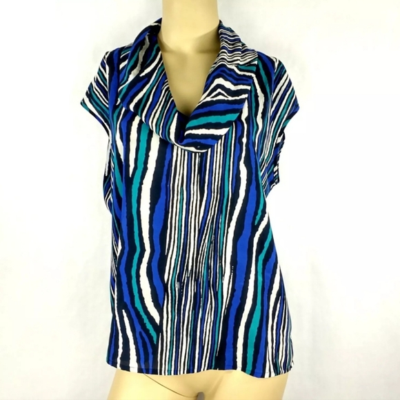 JONES WEAR Career Blouse Top capped sleeve Womens size 12 - Picture 1 of 5